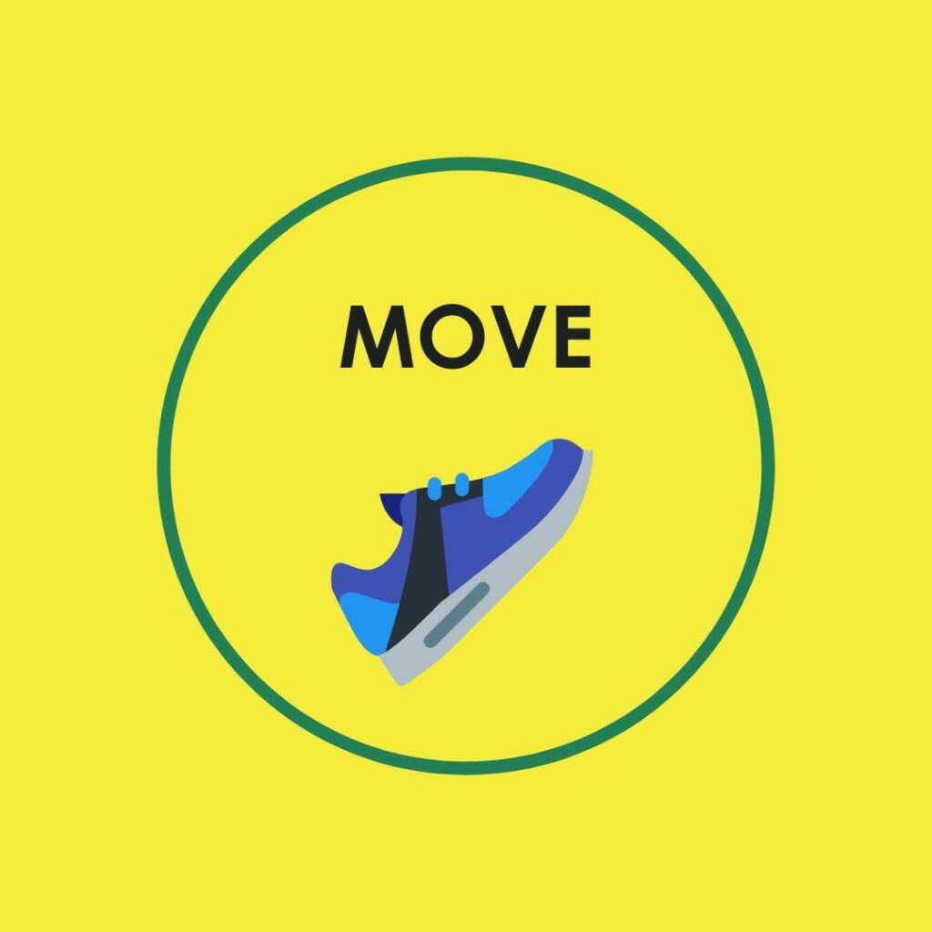 Move by getting active through sports, dance and other activities. Fitness trainer encouraging physical fitness in Ways to Wellness programme in Oxfordshire