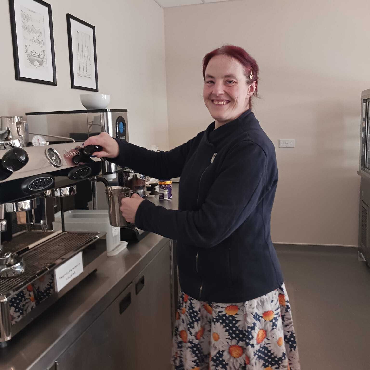 A lady making coffee - Employment support in Oxfordshire, Style Acre