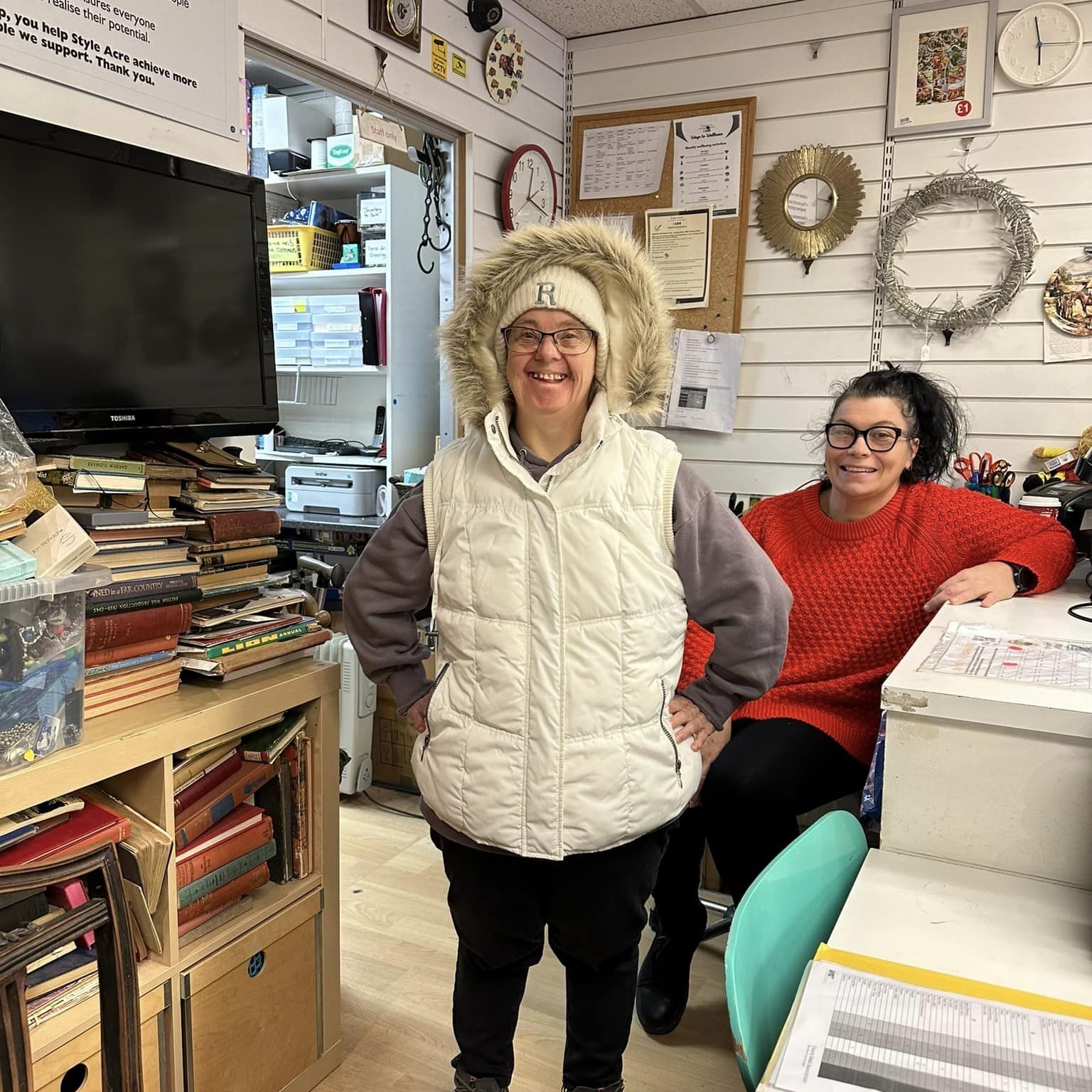 A lady arriving for work at the Charity Shop - Employment support in Oxfordshire, Style Acre
