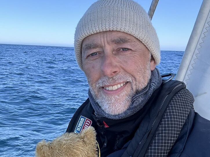 David and Round the World Bear David and Round the World bear on their boat