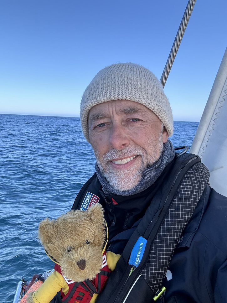 David and Round the World bear on their boat
