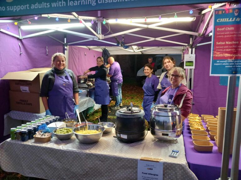 Wallingford Fireworks Volunteers serving Chilli and Nacho's