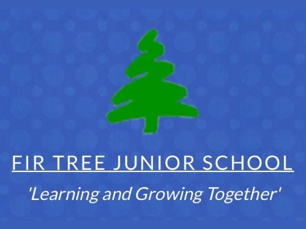 Fir Tree – website image Fir Tree Junior School logo, a green treen on a blue background with white text underneath