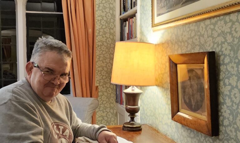 Landmark Trust stay Writing a letter at a writing desk in an old farmhouse
